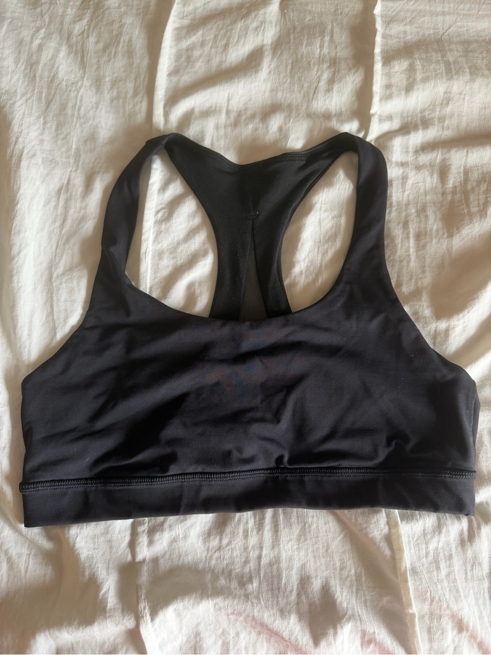 lululemon athletica invigorate black razorback sports bra with mesh back
